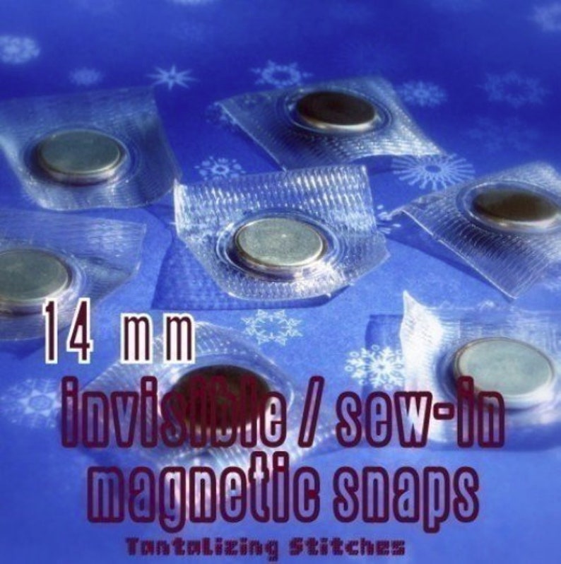 Extra Small Hidden Sew In Magnetic Snaps in 10, 14, 18, 20 MM 2, 5, 15, 40, 100, 240, or 600 sets 14mm