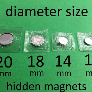 Extra Small Hidden Sew In Magnetic Snaps in 10, 14, 18, 20 MM 2, 5, 15, 40, 100, 240, or 600 sets image 2