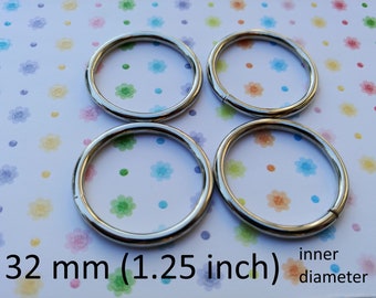 1.25 inch / 32mm O Rings - available in Nickel and Antique Brass finish (6, 24, 48, 100, 240 or 600 pieces)