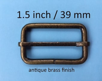 Wire-Formed Slides - 1.5 inch / 39 mm - available in antique brass and nickel finish (5, 15, 30, 100, 230, or 600 pieces)