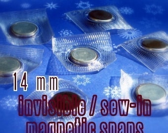 PVC Hidden Sew In Magnetic Snaps in 10, 14, 18, 20 mm - 2, 5, 15, 40, 100, 240, 600 sets