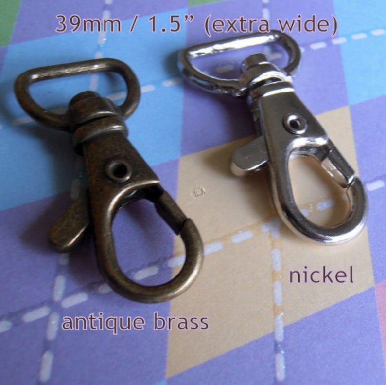 Swivel Clip with Matching D Ring 5 Sets 1.5 Inch Swivel Clips with Matching D Ring available in Nickel and Antique Brass Finish