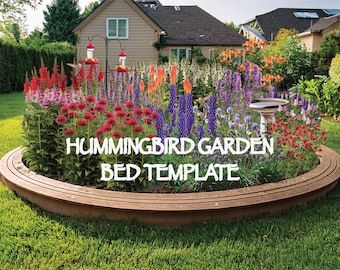Hummingbird Garden Bed Template - Oval (4m x 2.5m - drawn to scale) Zones 4 - 8