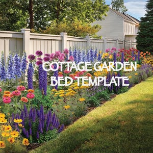 Sjabloon cottage-tuinbed: rechthoek (2 x 8 m, op schaal getekend) zones 4-8