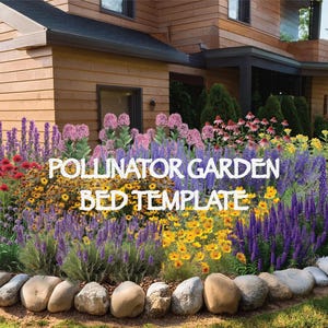 Pollinator Garden Bed Template - Semicircle (8m x 3m - drawn to scale) Zones 4 - 7