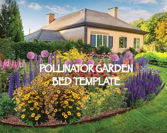 Pollinator Garden Bed Template - Oval (4m x 2.5m - drawn to scale) Zones 4 - 8
