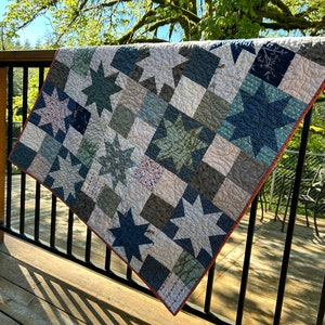Handmade Star Baby Quilt: Scrappy Cotton Toddler Quilt