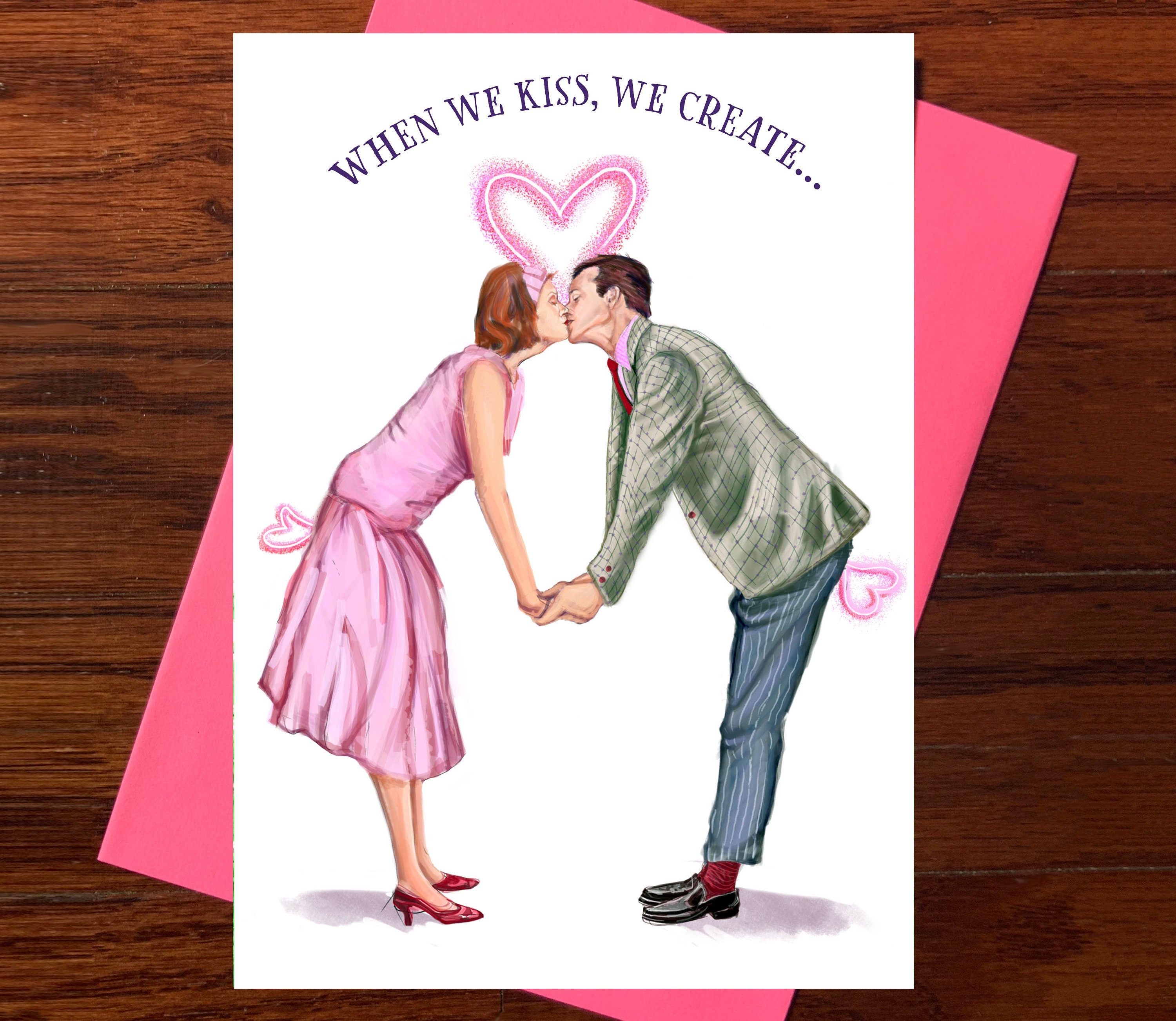 When we kiss greeting card