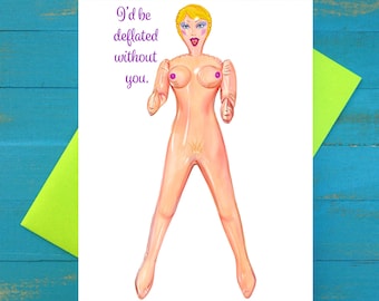 Deflated without you greeting card