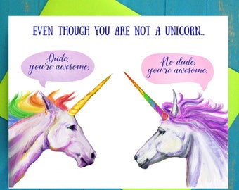 Dude Sie sind genial Einhorn Grußkarte