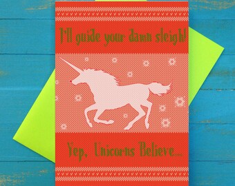I'll guide your damn sleigh christmas greeting card