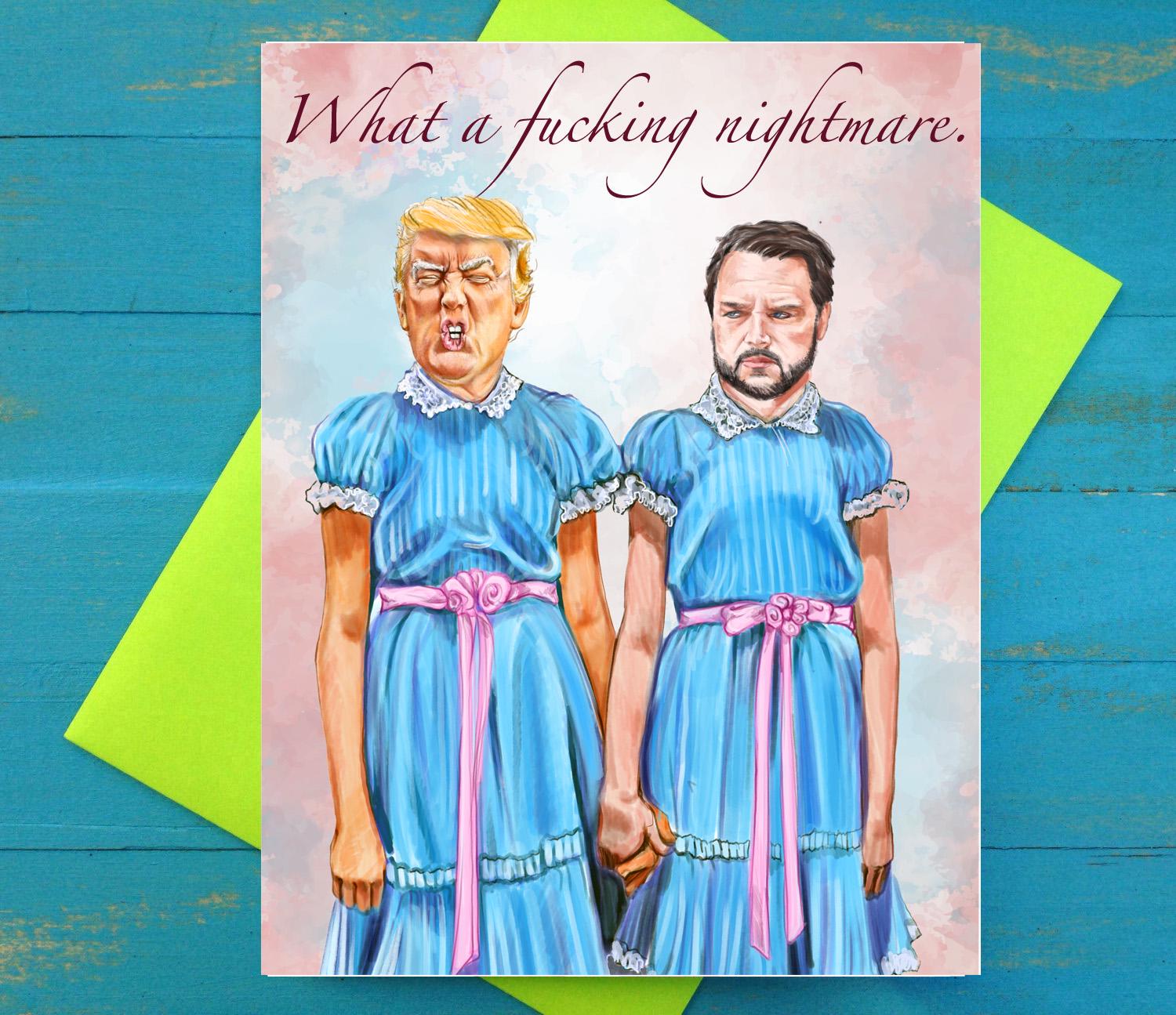 What a nightmare Trump and Vance greeting card