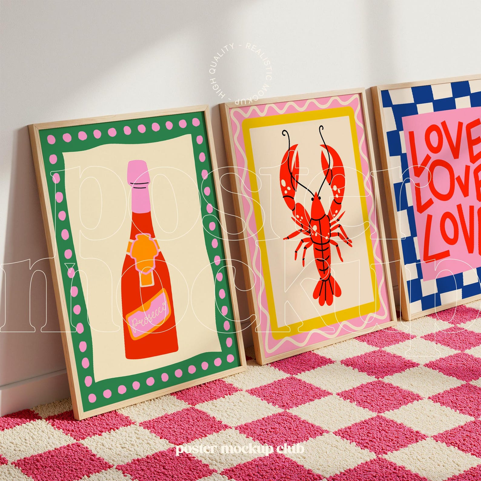 Multiple Poster Mockup, Set of 3 Frame Mockup, Gallery Wall Mockup ...