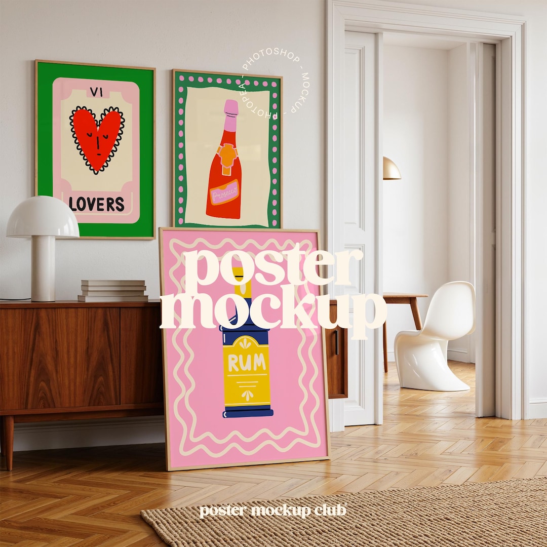 3 Frame Poster Mockup for Gallery Wall Art (PSD, JPG) - Etsy
