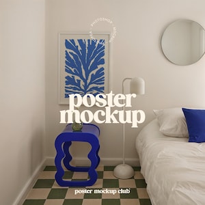 Poster Mockup, Bilderrahmen Mockup, Schlafzimmer Mockup, Bilderrahmen Mockup, The Poster Club, DIN A2