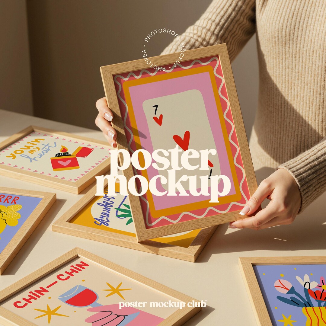 Multi Poster Mockup, Picture Frame Mockup, Artwork Frame Mockup, Photo ...