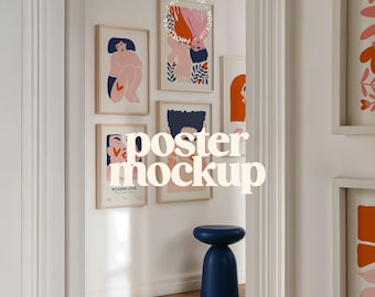 Multiple Frame Mockup, Artwork Frame Mockup, Multi Poster Mockup, Collage Poster Mockup, The Poster Club, Poster Mockup Bundle, DIN A4