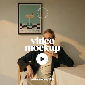 Frame Mockup Video, Video Poster Mockup, Poster Mockup With Person, Wall Art Mockup Video, Mockup Frame Animation, Photoshop Poster Mockup