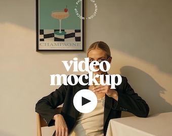 Maqueta de póster con fotograma de vídeo para decoración de pared (PSD)