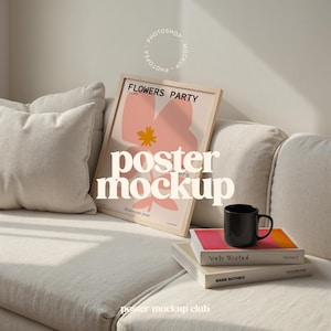 Artwork Frame Mockup, Poster Mockup PSD, Frame Mockup for Sofa, Mockup For Poster, Picture Frame Mockup, Artwork Mockup