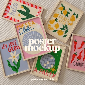 Multi Poster Mockup, Kunstwerk Rahmen Mockup, Fotorahmen Mockup, Bilderrahmen Mockup, Nahaufnahme Poster Mockup, The Poster Club, ISO DIN