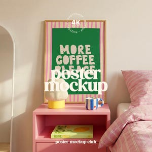 Mockup av sovrumsram för väggkonst (PSD, JPG)