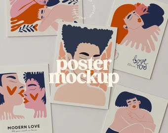 Mehrere Poster Mockup für Kunstdruck & Karte (PSD, JPG)