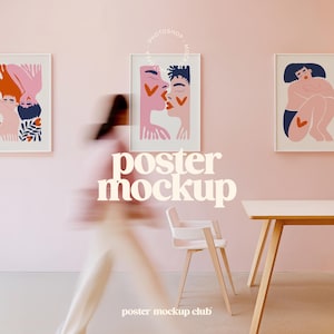 Maqueta de póster con persona, maqueta de marco de obra de arte, maqueta de varios marcos PSD, maqueta de marco minimalista, maqueta de tres pósteres, maqueta de exposición