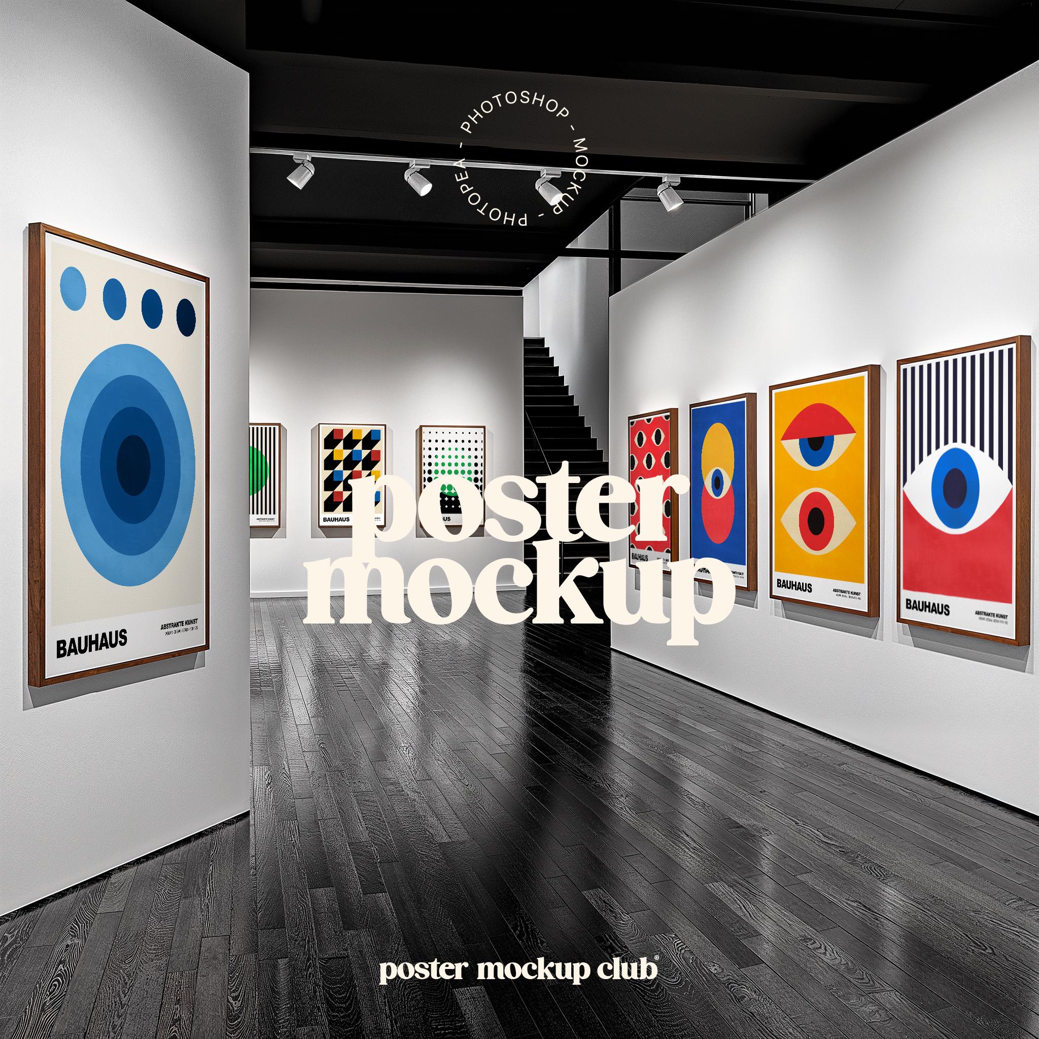 アートプリント MOX モックス セット Gallery Wall Art Set Mockup, Exhibition Poster Mockup, Multiple