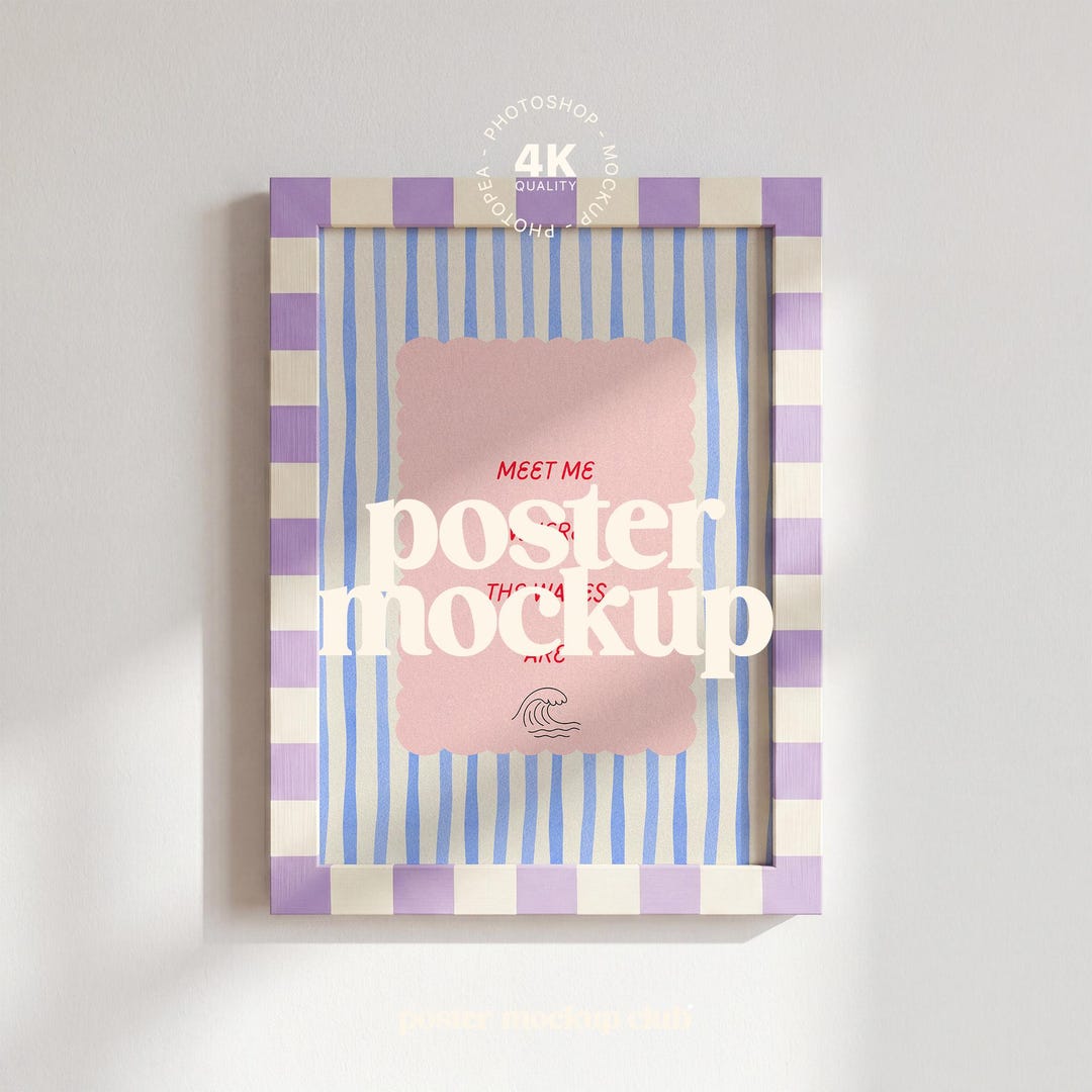 Retro Vintage Wooden Frame Poster Mockup for Wall Art (PSD, JPG) - Etsy