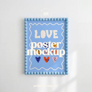 Retro Cottagecore Bobbin Frame Poster Mockup for Wall Art (PSD, JPG)