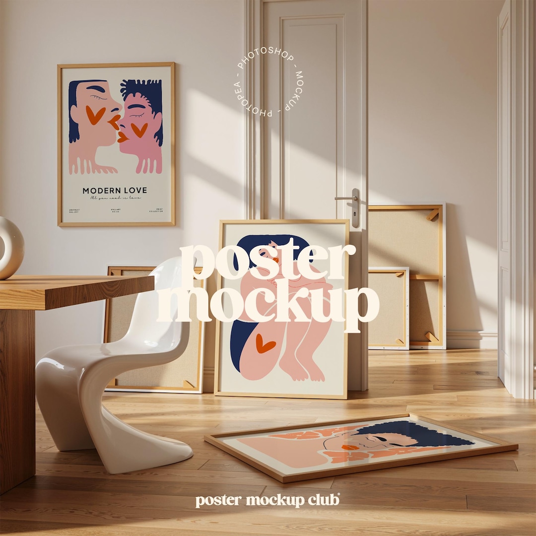 3 Frame Poster Mockup for Wall Art (PSD, JPG) - Etsy