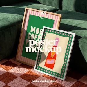 Maqueta de póster de 2 marcos para decoración de pared (PSD, JPG)