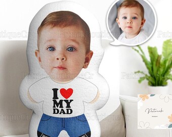 Custom Face Pillow, I Love My Dad Pillow, Childs Face Pillow, Fathers Day Pillow, Daddy Custom Pillow, Personalized Photo Pillow
