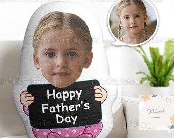 Personalisiertes Gesichtskissen, Happy Fathers Day Geschenk, lustiges Gesichtskissen, Ftahers Day Kissen, individuelles Fotokissen, Daddy Custom Kissen