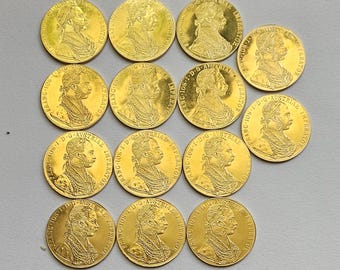 Austrian Empire 1874-1914 Full Set 14 pieces 4 Ducts Francis Joseph I, Austria Coins Collectibles For Collectors Gold Plated Copy Coins