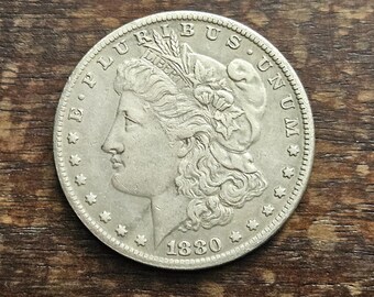 Morgan Dollar 1880 Us Coin Museum Quality Gift for Him / Restrike