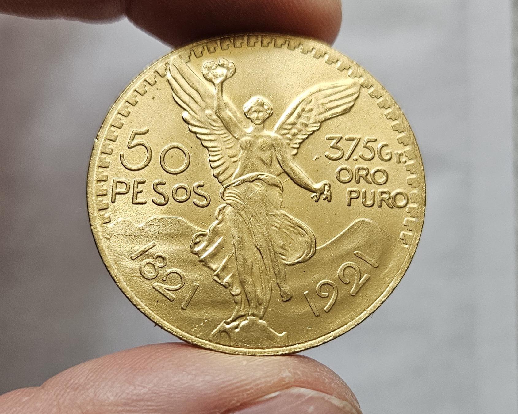 50 pesos gold coin 1821 1921 - Etsy 日本