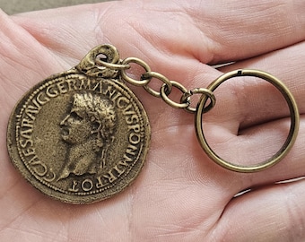Collectible keychain Coin Roman Medal Caligula Rare Coin Gift for Collectors Collectibles Keychain / Artisan Reproductions