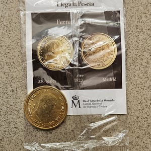 For Collectors Spanish Coin Collection 320 Reales Ferdinand VII 1823 Madrid With Its Information Sheet Spanish Coin