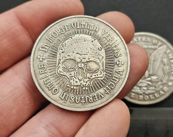 Rare USA Morgan Dollar CC Coin with Skull Face Morgan Gifted Coin Collection Coins Coin for Magic Coin Gift