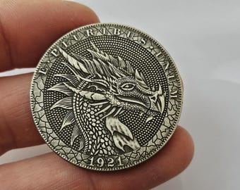 Rare 1921 US Morgan Dollar Dragon Coin, Gifted Coin, Collection Coins, Coin for Magic, Gift Coin