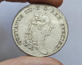 SCHWEDEN Gustav III, 1/3 Riksdaler 1776 Seltene Sammlermünze / Nachprägung