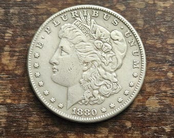 Morgan Dollar 1880 (S) Us Coin Museum Quality Gift for Him / Restrike