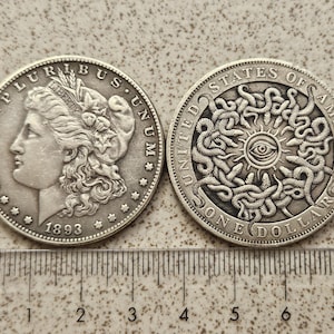SELTENE USA Morgan Dollar 1893 Münze mit Schlangen Geschenkmünze Sammlung Münzen Silbermünze Magische Münze Geschenkmünze US Dollar Morgan
