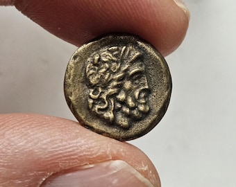 Greek Coin of Asclepius the Serpent Bronze / Artisan Reproduction