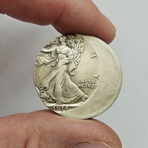 Half Dollar 1918 Usa Moneda Con Error En Cuńo Muy Rara / Restrike / Novedad