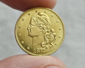 Us Coin 3 Dollars 1872 States Of America Rare History Coins / Gold Plated