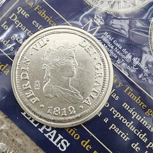 For Collectors Spanish Coin Collection 8 Reales 1812 Fernando VII Cadiz With Its Information Sheet Spanish Coin Spanish Coin