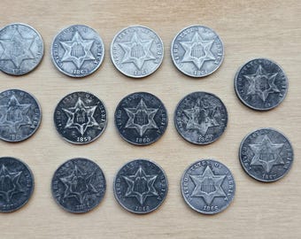 Us Copy Coins Lot 14 Coins 3 Cent 1859-1872 Coins Collection Rare Usa Coins For Gift Coins Collectors World Coins Gifted Coin